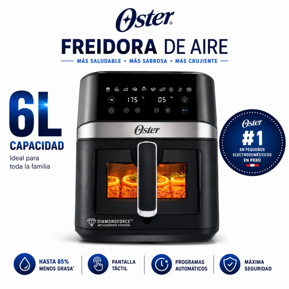 Freidora de Aire Digital Oster 6L CKSTAF60WDDF Negra