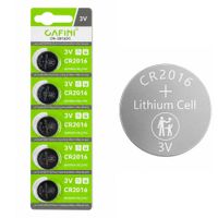 Pila Botón CR2016 3V Litio 75mAh Pack x5 CAFINI