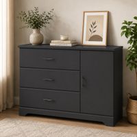 Cómoda Moderna Milenna 4 Compartimientos Ventitas Home Negro