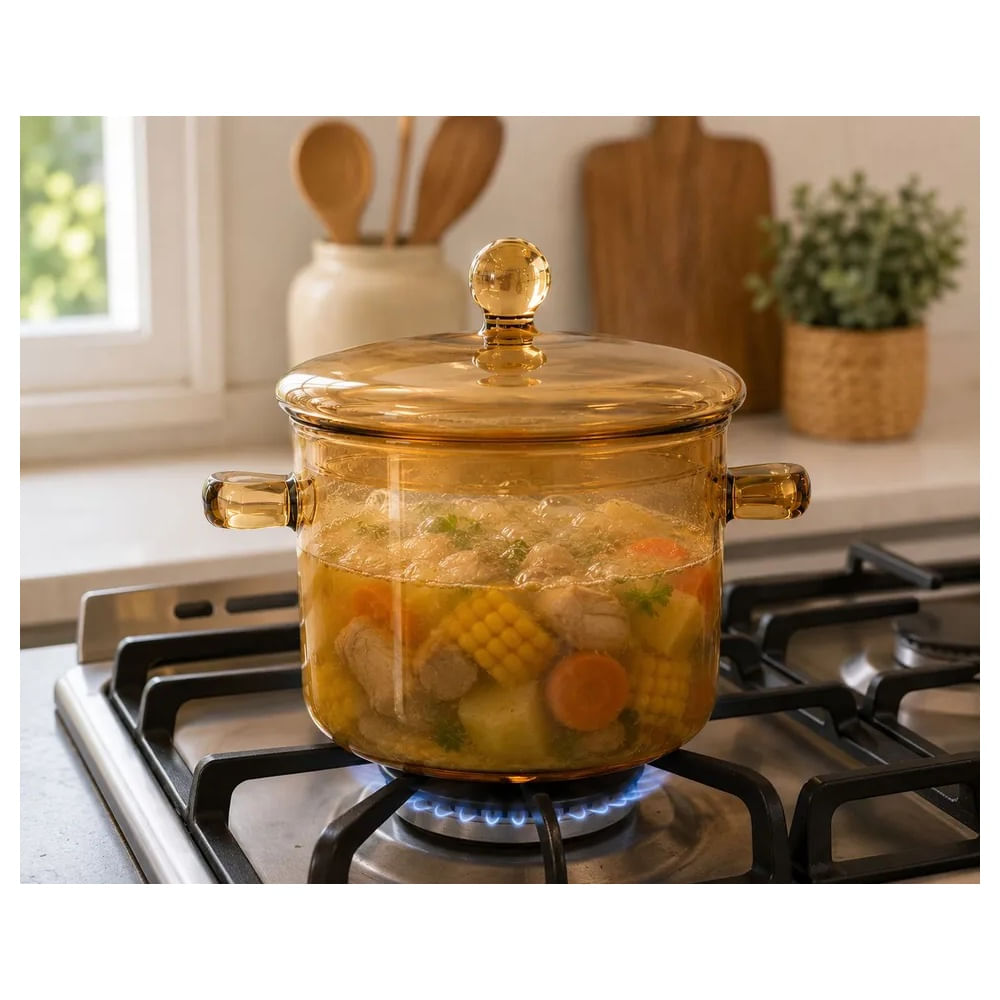 OLLA VIDRIO BOROSILICATO GOLD 1.5 LITROS