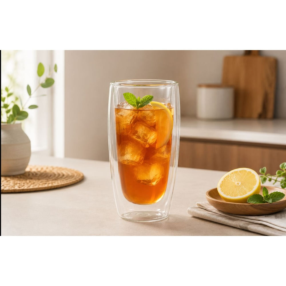Vaso Doble Fondo Alto de Vidrio Borosilicato 650 ml