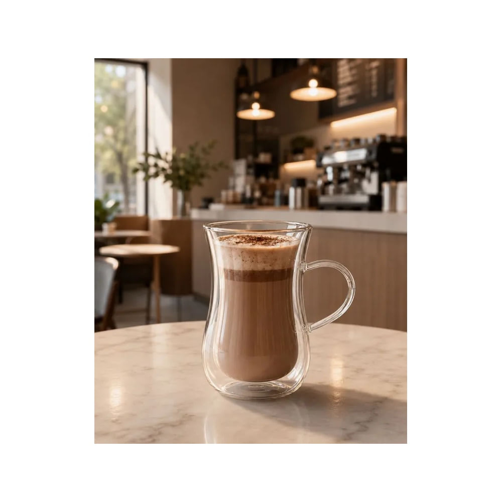 Taza Capuchino Doble Fondo Vidrio Borosilicato 200ML
