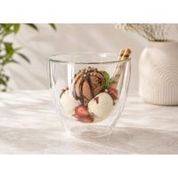 6 Vasos Doble Fondo 450 ml de Vidrio Borosilicato para Bebidas Calientes y Frías
