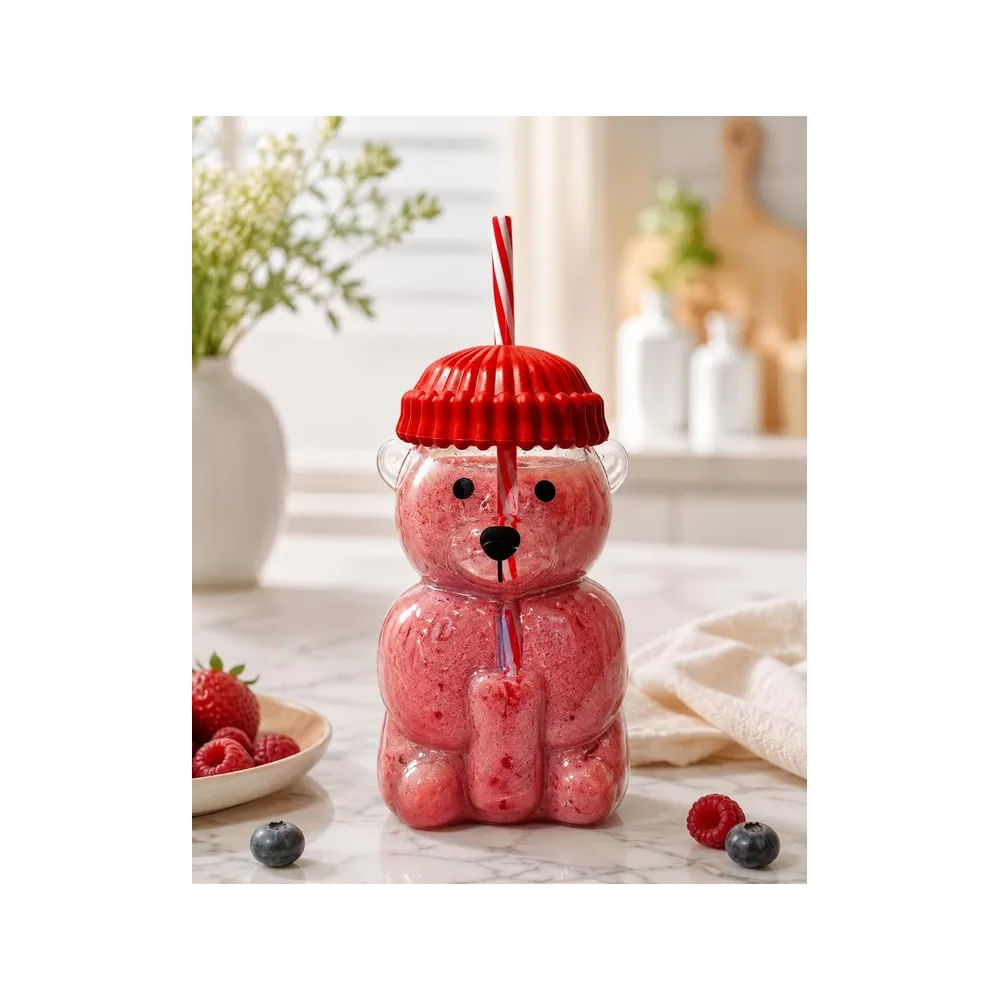 Tomatodo Oso Rojo de Vidrio Borosilicato con Sorbete – 650 ml