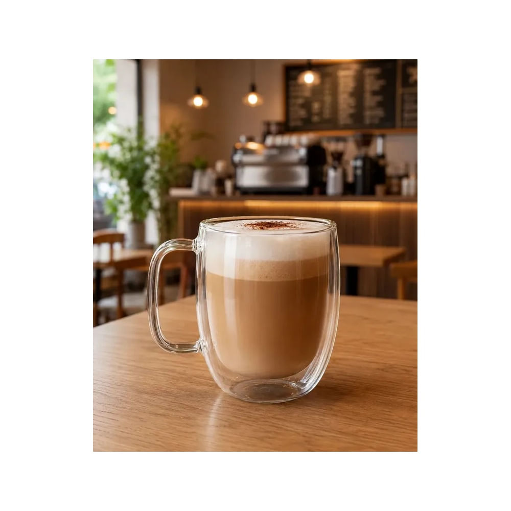 Taza Doble Fondo Vidrio Borosilicato Premium 400ML