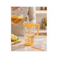 Tomatodo de Vidrio Borosilicato 1 Litro con Tapa, Asa y Sorbete