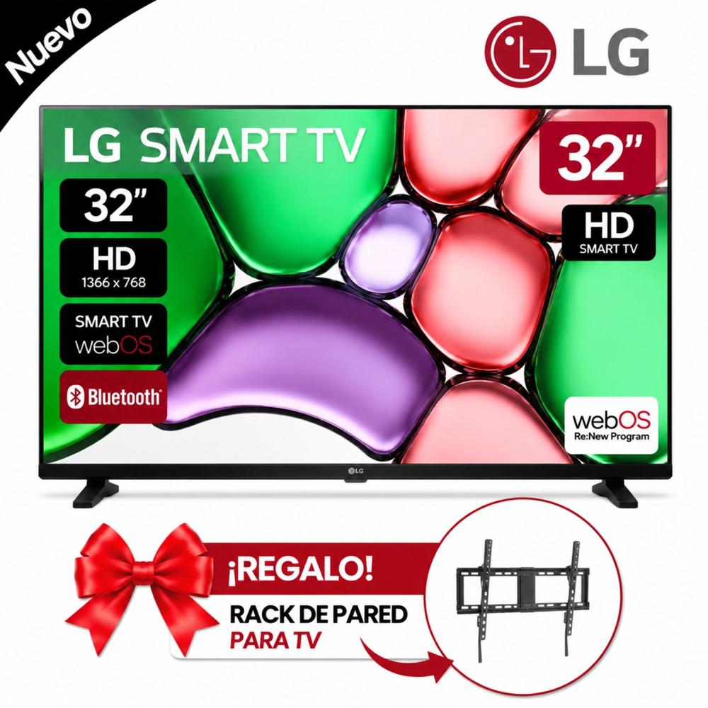 Televisor LG Smart TV 32 LED HD 32LB650BPSA MAS RACK DE REGALO