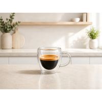 Sets 6 Tazas Espressos Doble Pared de Vidrio Borosilicato 100 ml
