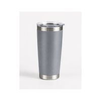 VASO TOMATODO ACERO INOXIDABLE GRIS CON TAPA ACRILICO HERMÉTICO 500ML