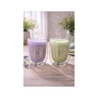 SET X 2 VASOS MANDALA DE VIDRIO BOROSILICATO