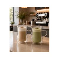 6 tazas Turcas Doble Fondo de Vidrio Borosilicato 200 ML