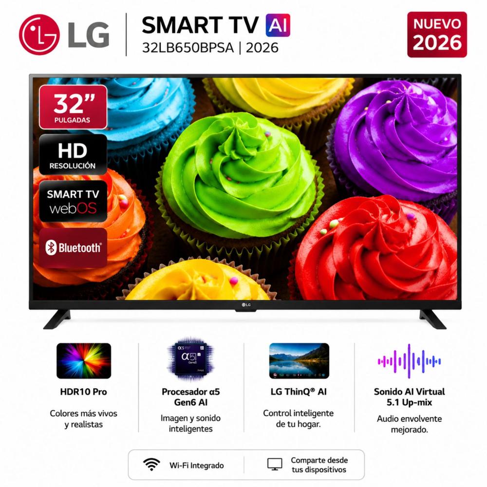 Televisor LG Smart TV 32 LED HD 32LB650BPSA