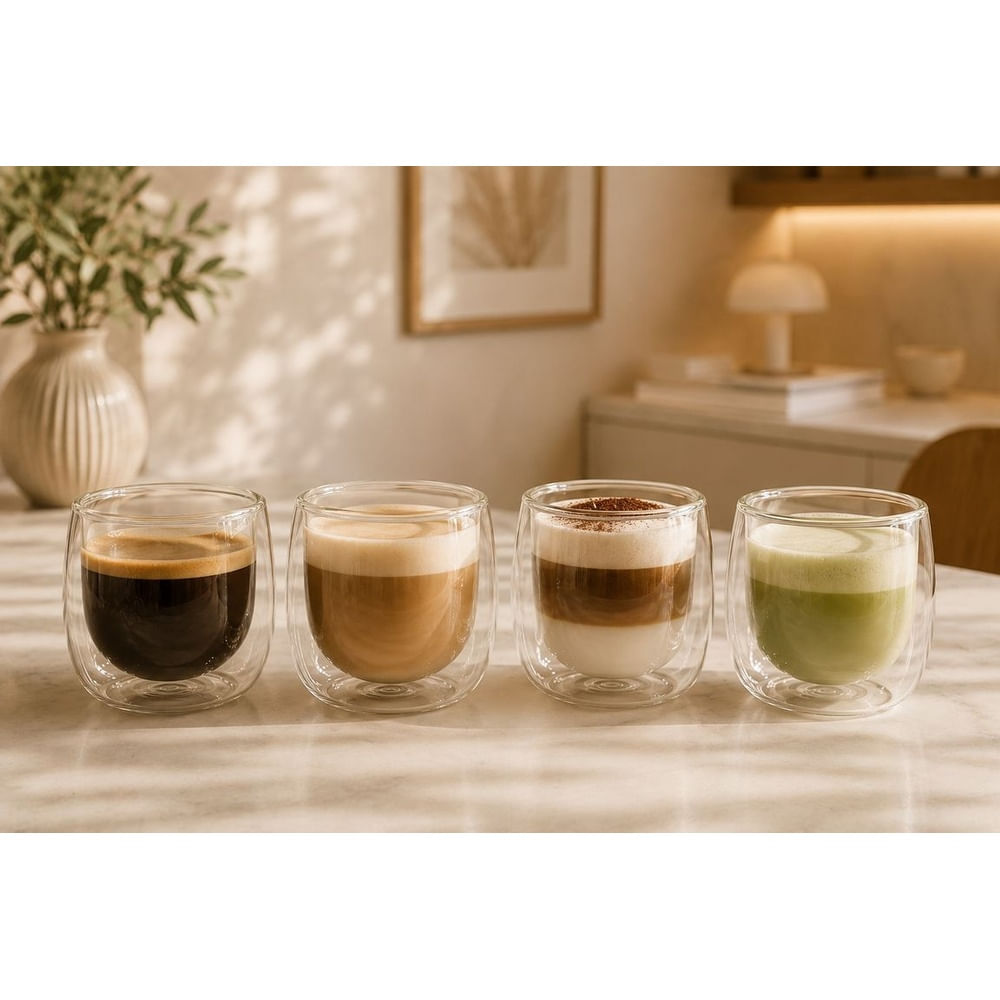SET X 6 VASOS DOBLE FONDO VIDRIO BOROSILICATO 350 ML