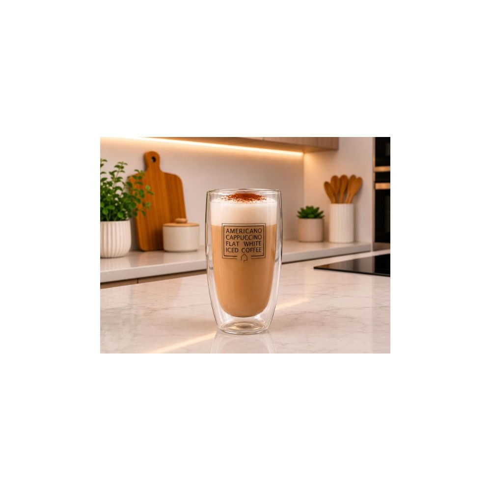 2 VASOS DOBLE CAPA PREMIUM LATTE CAPUCHINO 400ML