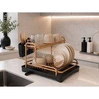 Escurridor de Platos de Aluminio Premium color Bronce Dorado