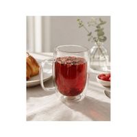 Set x 2 Tazas Doble Fondo Vidrio Borosilicato Premium 500 ML