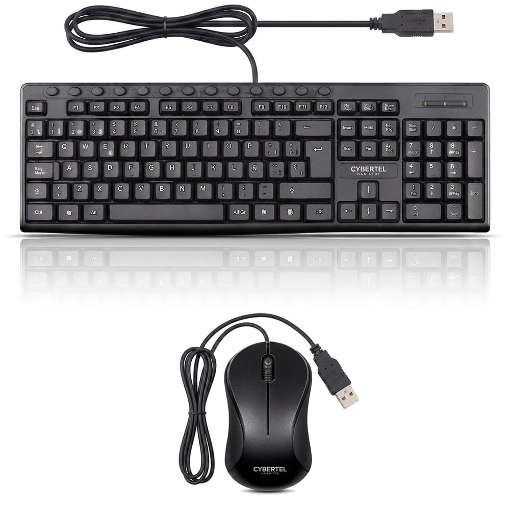 Kit Multimedia Teclado y Mouse USB Cybertel Hamilton 13 Botones Dedicados UV Waterproof 1000DPI