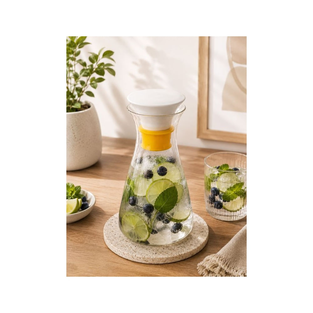 JARRA DE VIDRIO CON TAPA HERMETICA CERAMICA 800ML