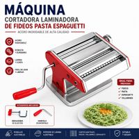 Máquina Acero Cortadora Laminadora Fideos Pasta Espaguetti 2 en 1 Laminadora y Cortadora