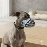 Bozal para Perros PetSafe Cesta Flexible Antimosis con Efecto Luminoso Color Celeste Talla 4