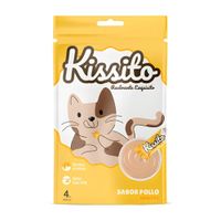 Kissito Snack Cremoso para Gatos Adultos Sabor Pollo - 4 Tubos