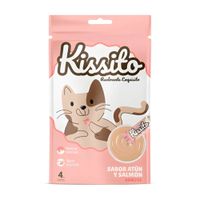 Kissito Snack Cremoso para Gatos Adultos Sabor Atún y Salmón - 4 Tubos