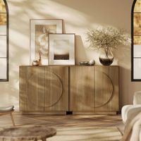 APARADOR ROSLAND 4 PUERTAS ESTANTES INTERNOS CARAMEL 166CM