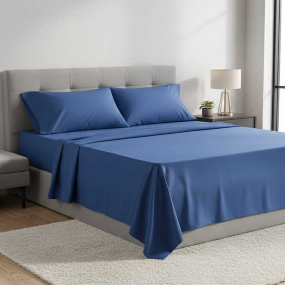 JUEGO DE SABANAS BRAMANTE AZUL ACERO 2 PLZ