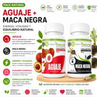 AGUAJE HEALTHNATURAL 500MG Y MACA NEGRA HEALTHNATURAL 500MG