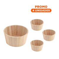 Pack4 Tiesto de Madera Circular 20x10cm para Rincones de Jardin YRegalo Sticker