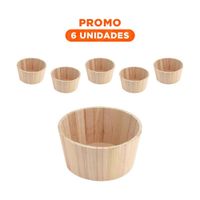 Pack6 Tiesto de Madera Circular 20x10cm de Material de Primera para el Huerto