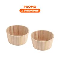 Pack2 Contenedor de Madera Circular 24x11cm de Gran Durabilidad para Almacenaje