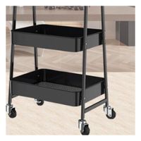 Organizador movil 3 niveles con ruedas y asas metal negro para cocina y sala Y Regalo Sticker