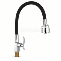 Grifo Flexible Negro Rubinetto Agua Fría al Mueble Doble Chorro
