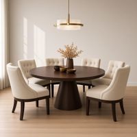 Juego de Comedor Fiorella Circular 6 Sillas en Madera TU MESITA