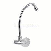Grifo Cuello Ganzo Cromado Agua Fría Perilla Pomo Acrílico