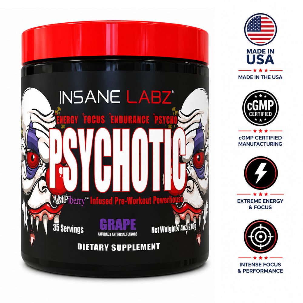 Pre Entreno Insane Labz Psychotic 210G 30 Servings Pre-Workout Grape