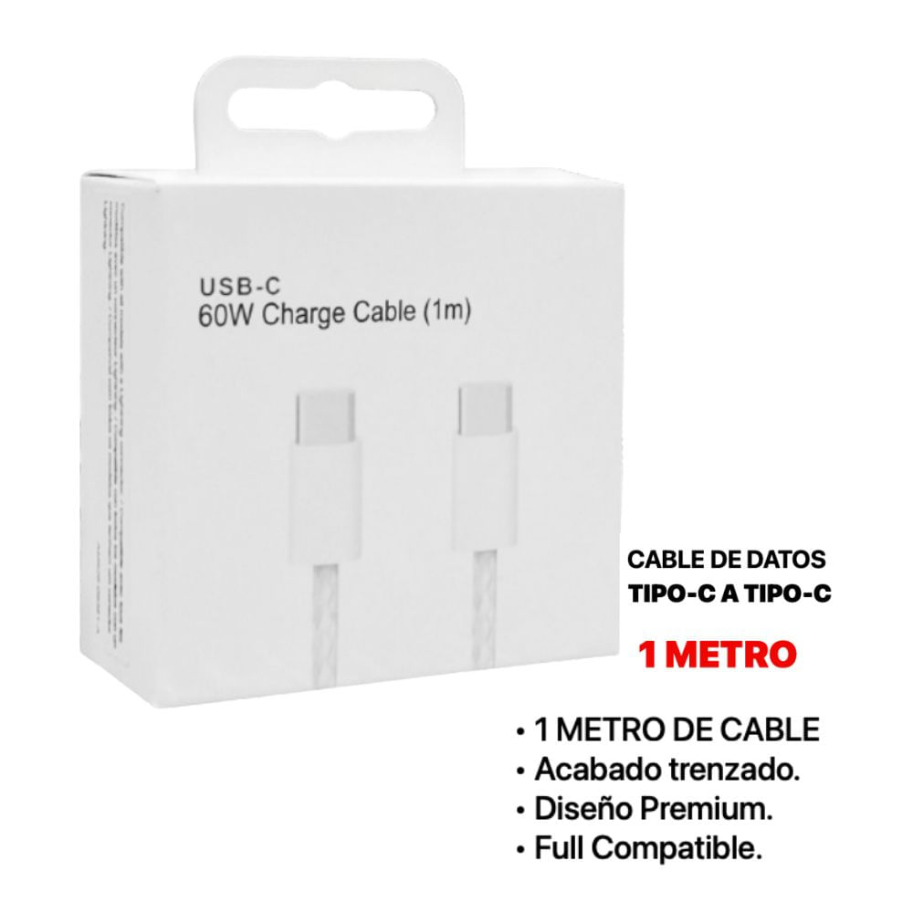 CABLE DE DATOS - TIPO C a TIPO C