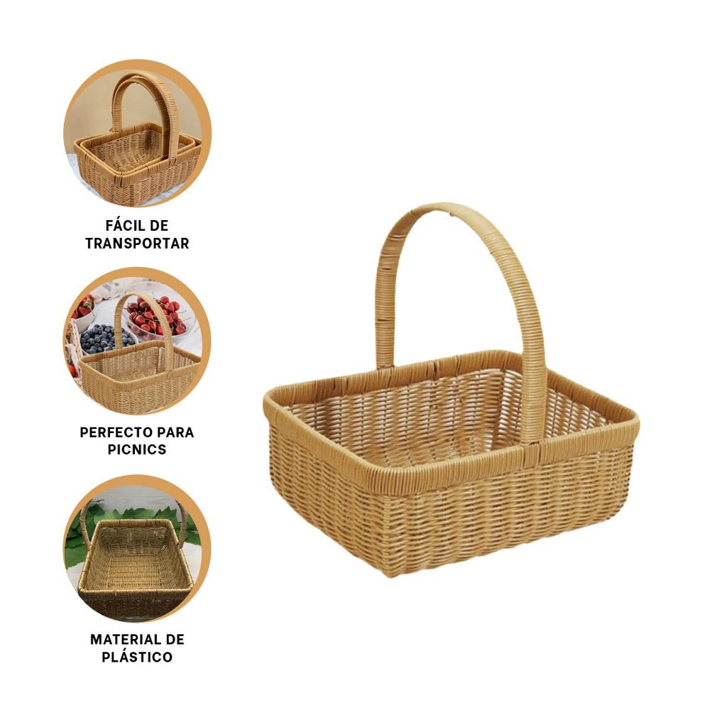 Contenedor tejida cuadrada con asa para juguetes y accesorios hogar mostaza Y Ligas Regalo