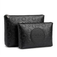 COSMETIQUERA GUESS COURTNEY TRAVEL 2 EN 2 MONOGRAFIADO NEGRO