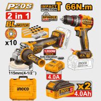 Taladro y amoladora 20 V INGCO Kit combinado inalámbrico de 2 PCS