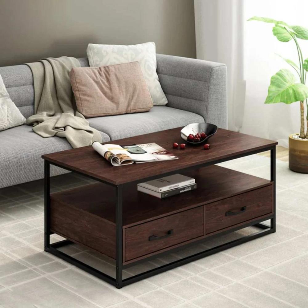 Mesa de Centro Industrial Tayce Ventitas Home Caramelo