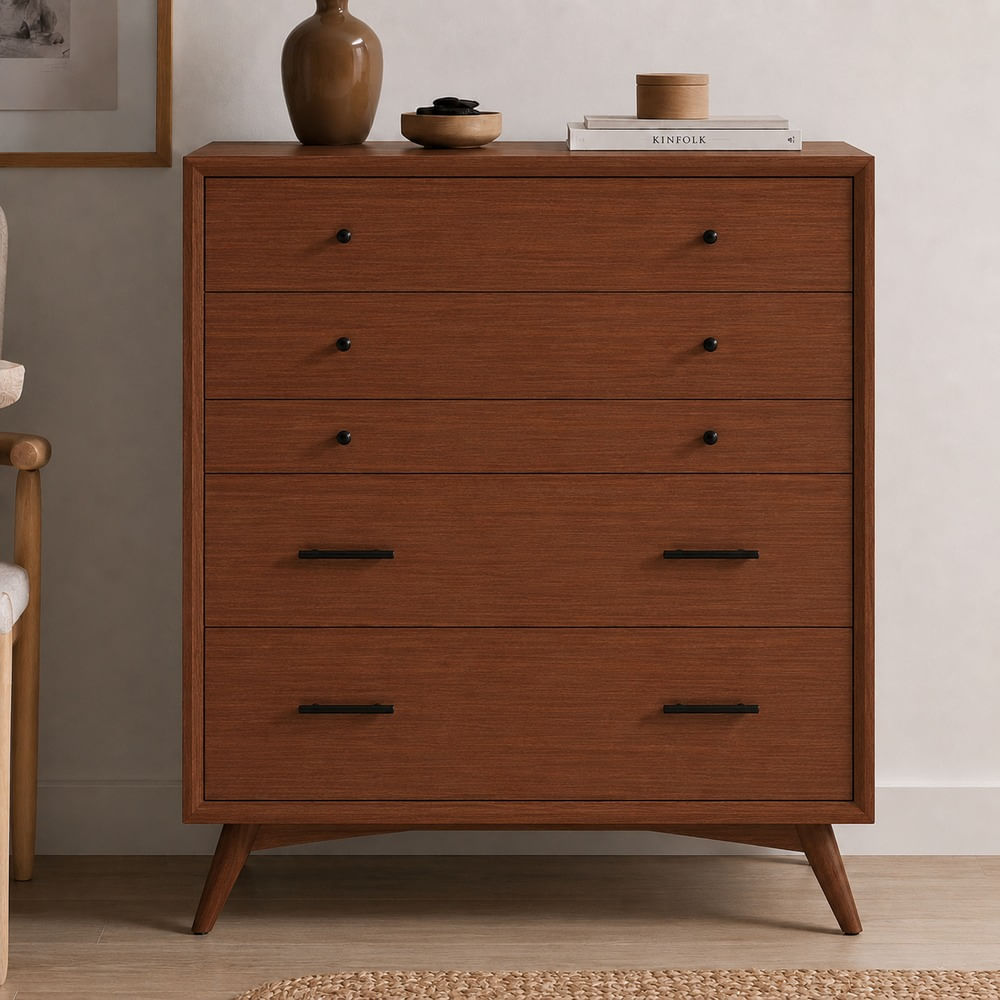 Cómoda Nórdica Frotinaliti 5 Cajones Ventitas Home Sapelli