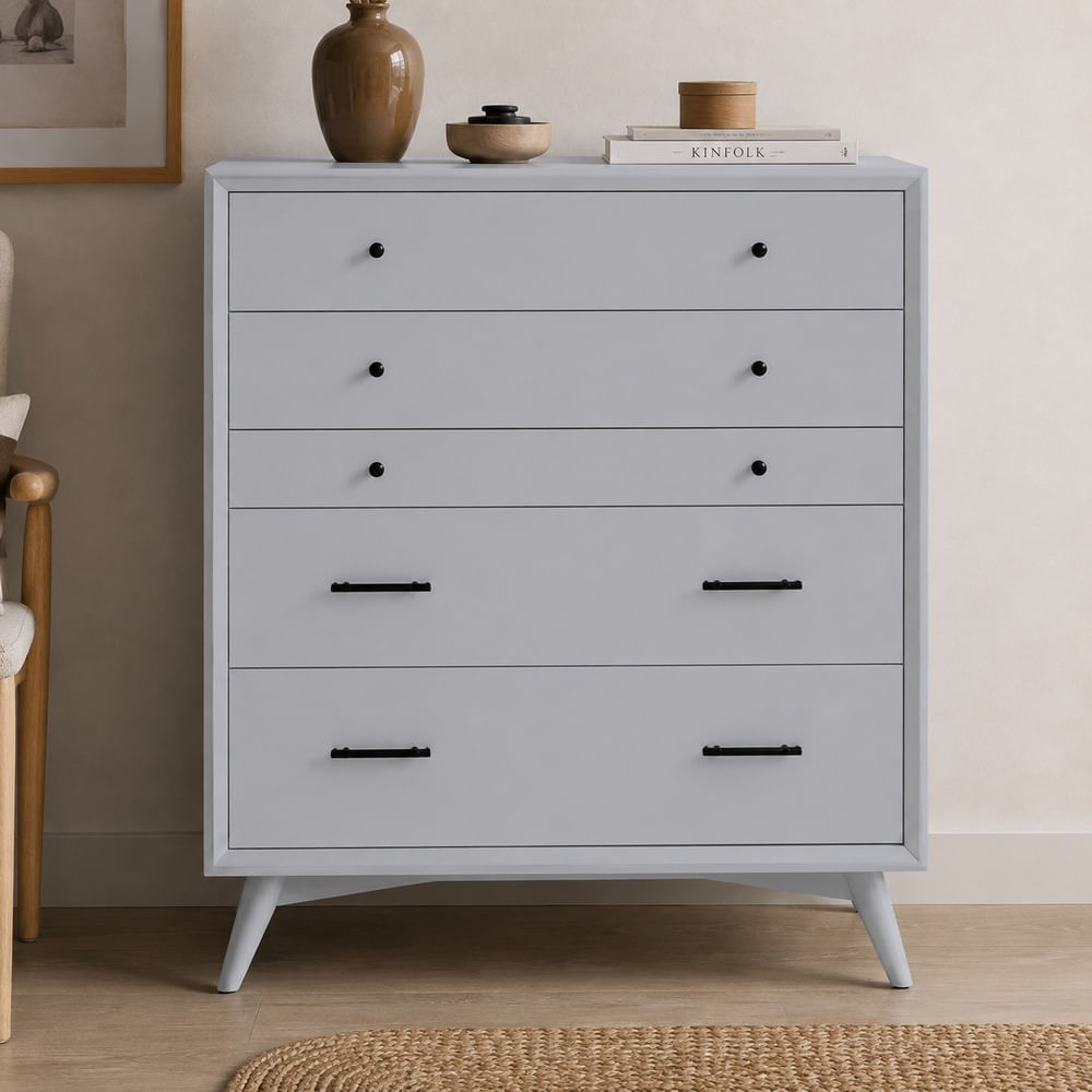 Cómoda Nórdica Frotinaliti 5 Cajones Ventitas Home Gris