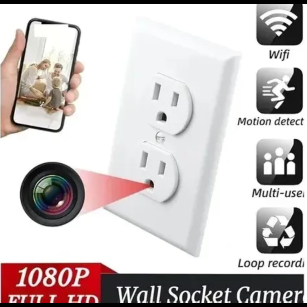 Camara Espía Tomacorriente de Pared SW022 WIFI 1080P Vigilancia Oculta
