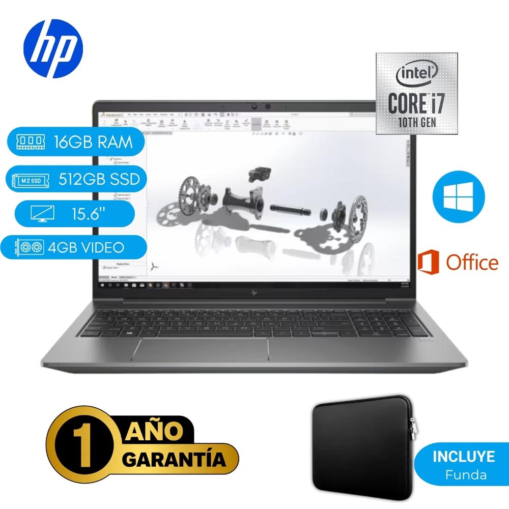 Reacondicionado Laptop  HP ZBook Power G7 Core i7 10ma 16GB RAM 512GB SSD 4GB Video 15.6""