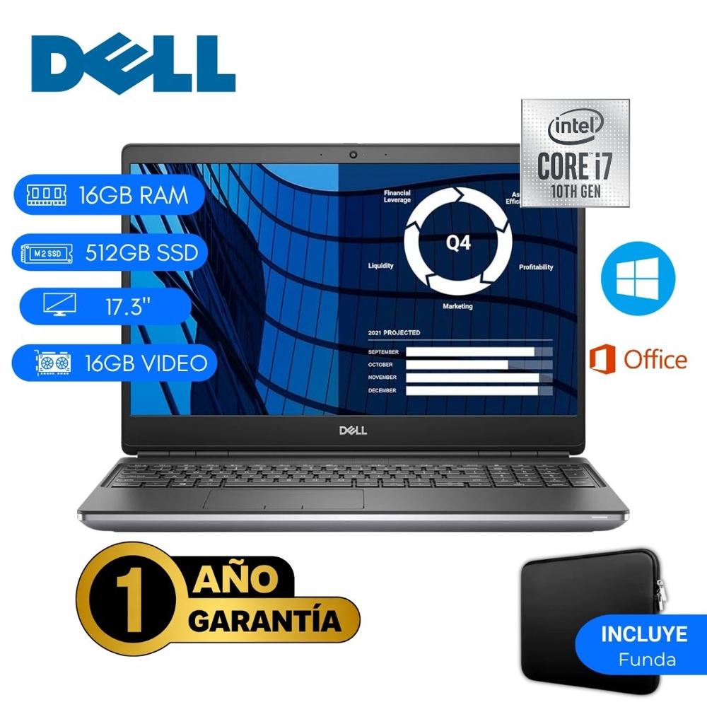 Reacondicionado Laptop  Dell Precision 7750 Core i7 10ma 16GB RAM 512GB SSD 17.3""