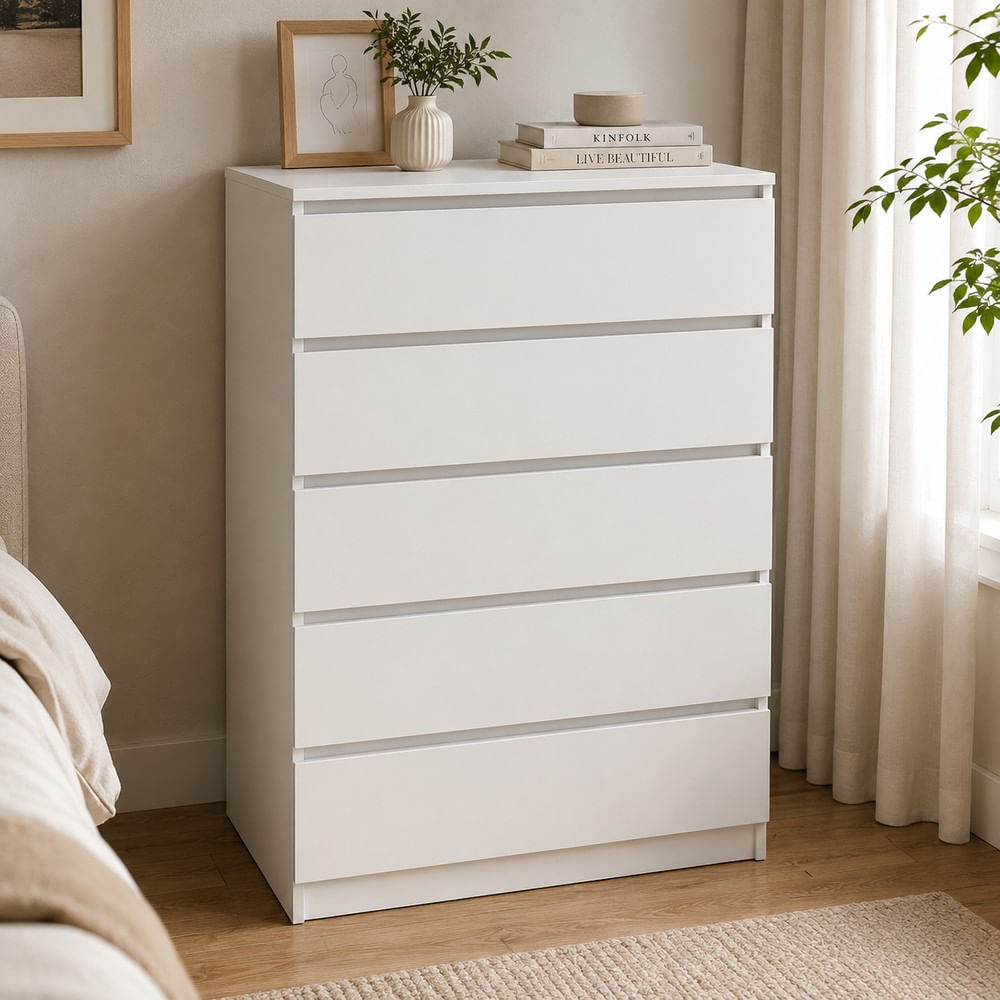 Cómoda Oleana 5 Cajones Ventitas Home Blanco
