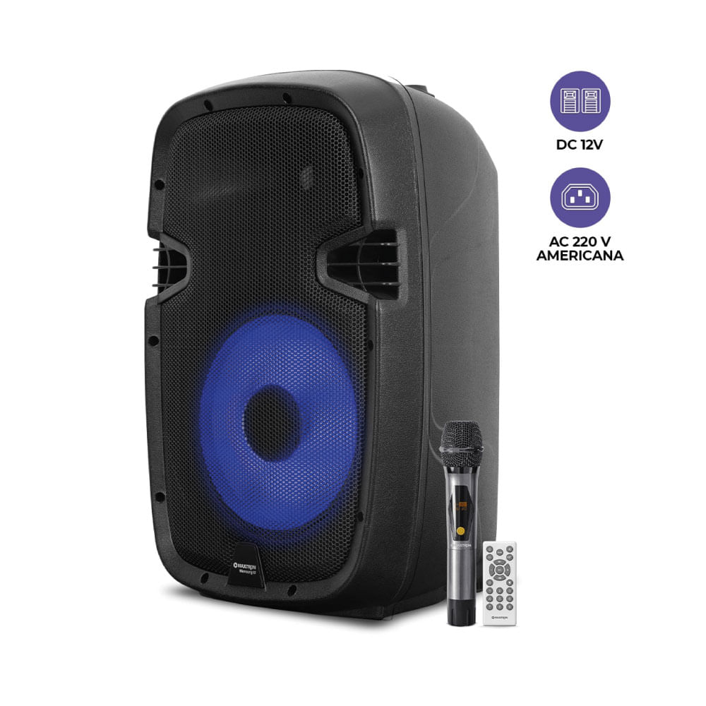 Parlante Maxtron Merkury MX-1510-V1 USB BT FM TWS 01 Micrófono Conex. AC