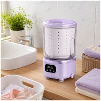 Mini Lavadora Portátil Inalámbrica Recargable 2L Lavado Esterilización Centrifugado Morado